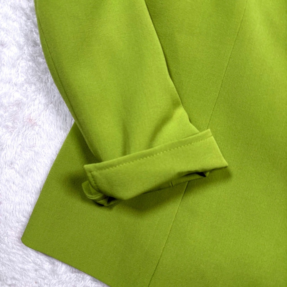 NEW Kasper Blazer Women 12 Palm Green Single Button Notch Lapel Cuffed Slv $99 - Picture 4 of 15